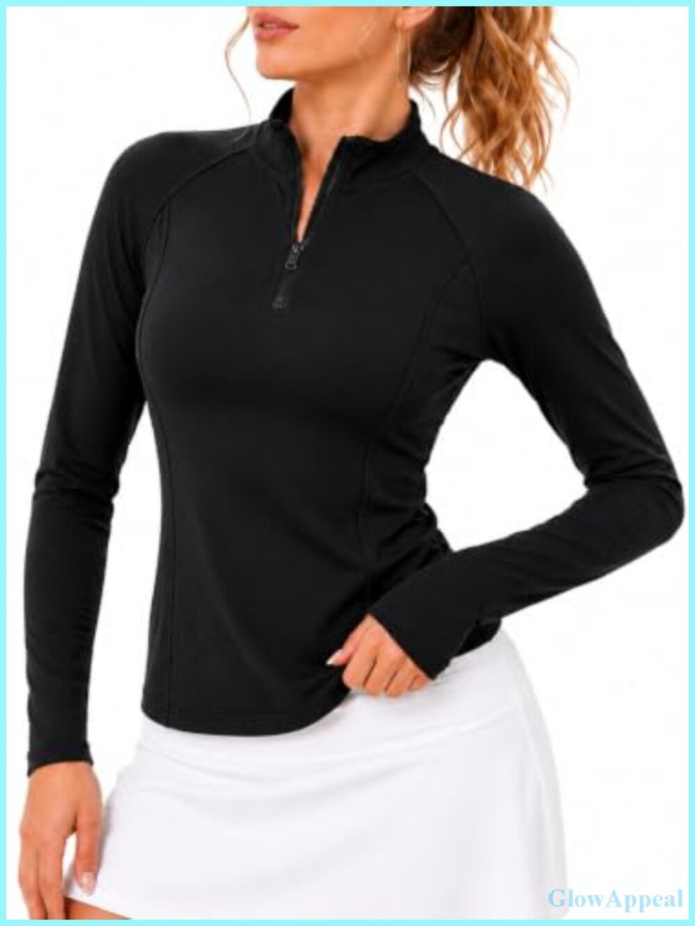 Women's Half Zip Workout Top Athletic Golf Shirt Slim Fit Pullover